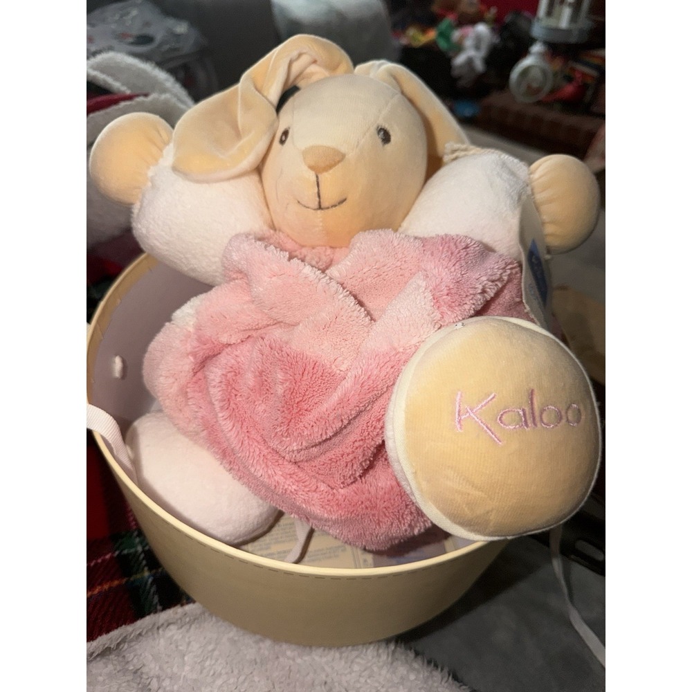 Kaloo Bunny Plush Pink Security Blanket Lovey Gift Box 2007 Baby